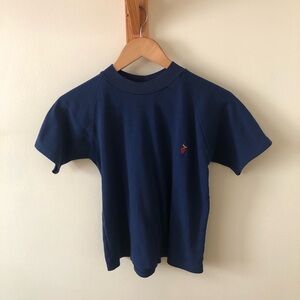 Vintage Boxy Soft Tee with Embroidered Apple Logo - Small